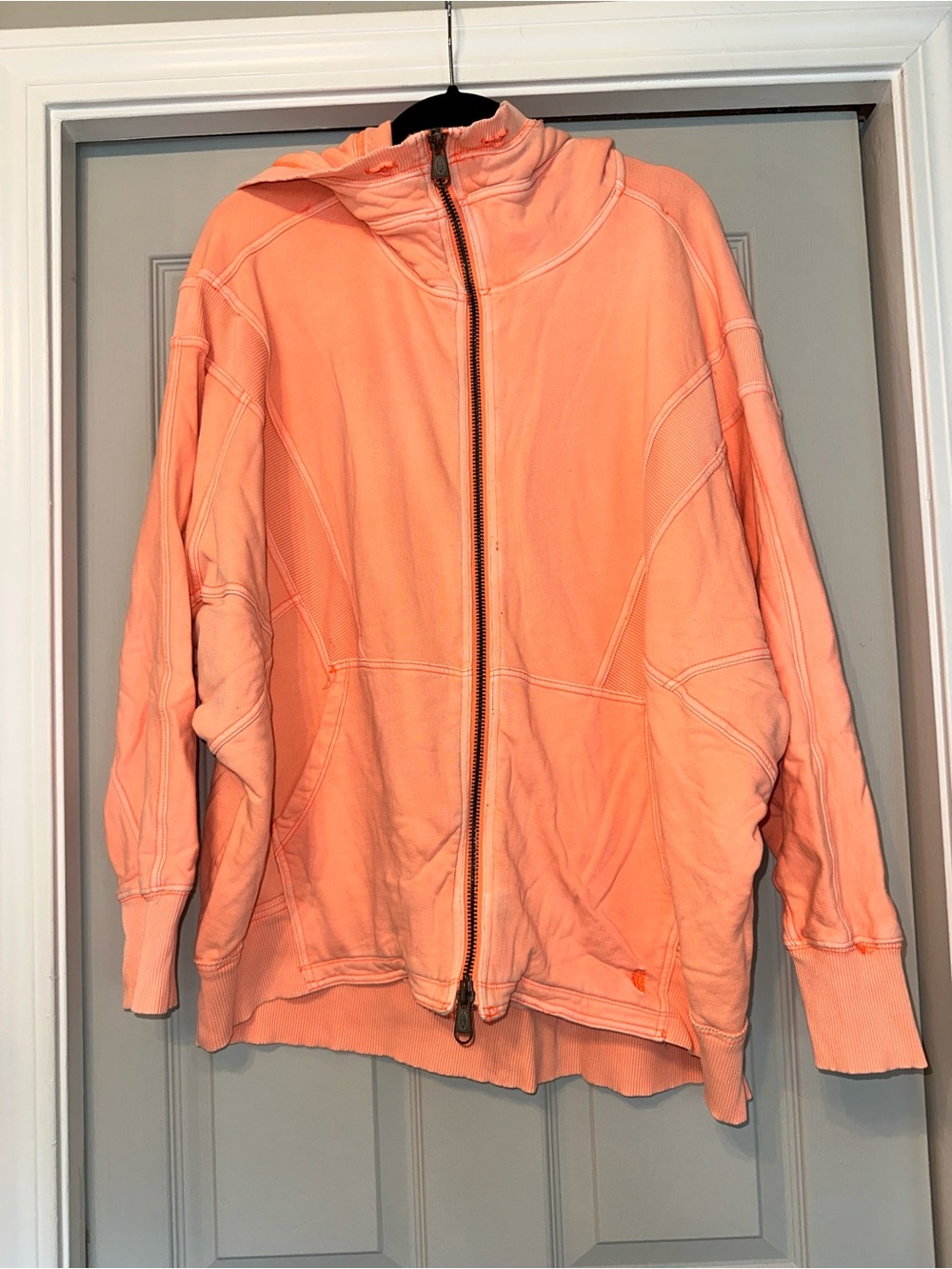 Frew people movement coral/peach double Zip Hoodie Size small double zip